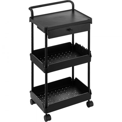 RY810289-1 - Heavy-Duty 3-Tier Rolling Cart, Easy Assembly & 360-Degree Wheels