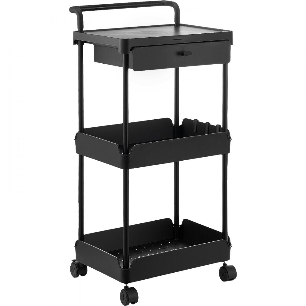 RY810289-1 - Heavy-Duty 3-Tier Rolling Cart, Easy Assembly & 360-Degree Wheels