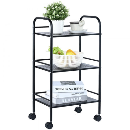 RY810217 - Heavy Duty 3-Tier Rolling Utility Cart, 198 lb Capacity