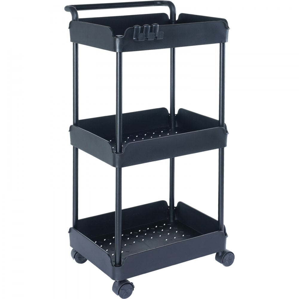 RY810325-1 - Space-Saving 3-Tier Rolling Cart with Lockable Wheels