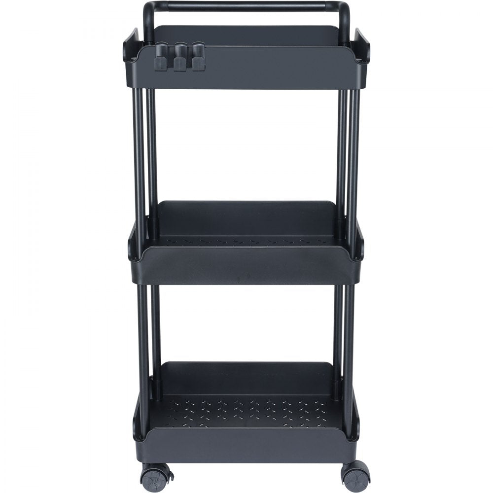 RY810325-1 - Space-Saving 3-Tier Rolling Cart with Lockable Wheels