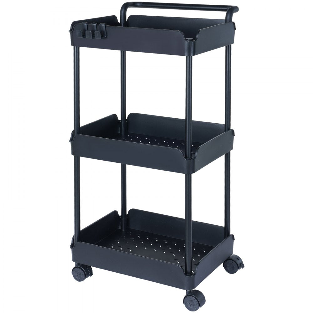 RY810325-1 - Space-Saving 3-Tier Rolling Cart with Lockable Wheels