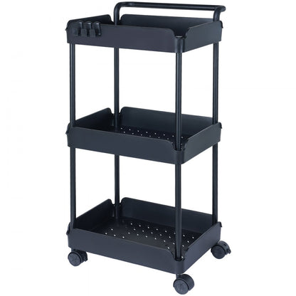 RY810325-1 - Space-Saving 3-Tier Rolling Cart with Lockable Wheels