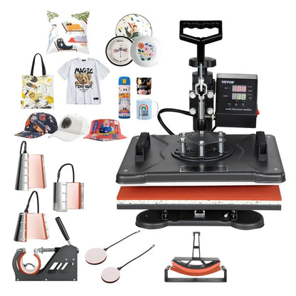 TLM13138 - 8-in-1 Heat Press Machine, 12"x15" with Swivel Design