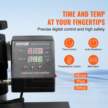 TLM38388 - 15x15" Heat Press Machine with Dual Insulation & Accessories