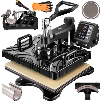 010625410982 - 12x15 Inch Heat Press with Double-Tube Heating Technology