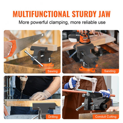 4.5 Bench Vise - 4.5" Heavy-Duty Vise with 240° Swivel Base