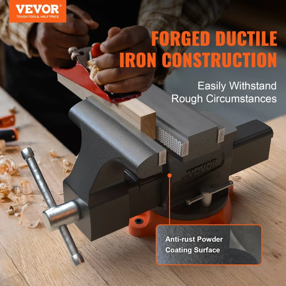 6.5 Bench Vise - 6.5" Ductile Iron Vise with 4496 lbs Grip