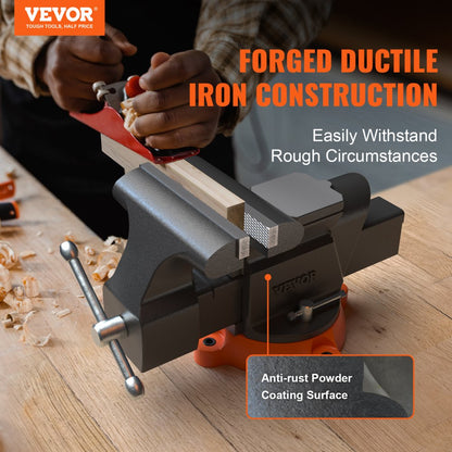 6 Bench Vise - 6-Inch Heavy-Duty Ductile Iron Tool for Tough Jobs