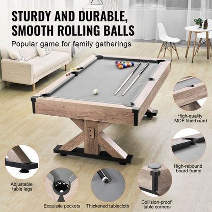 VP35 - 7ft 3-in-1 Pool, Dining & Tennis Game Table for Family Fun
