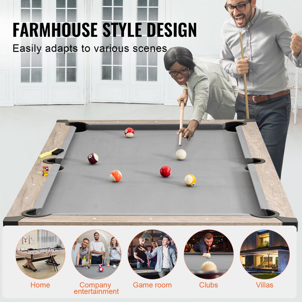 VP35 - 7ft 3-in-1 Pool, Dining & Tennis Game Table for Family Fun