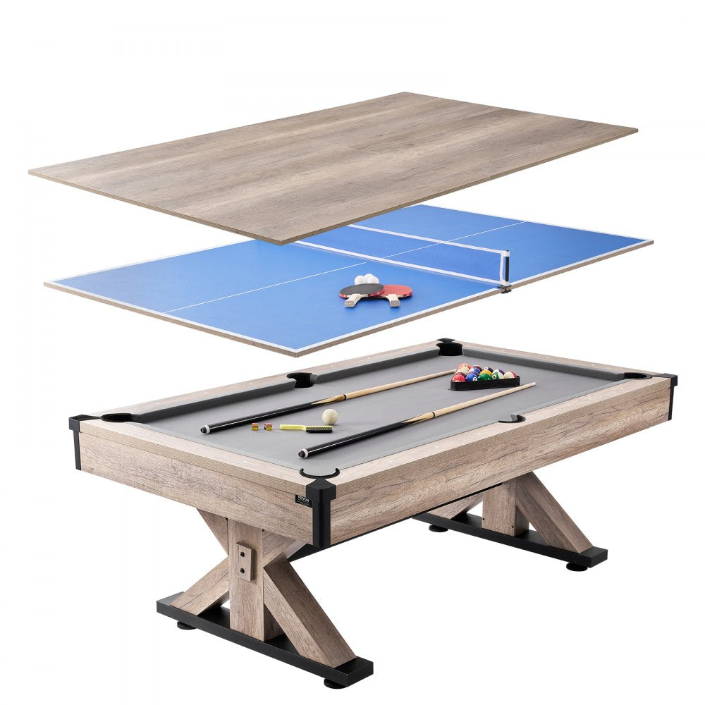 VP35 - 7ft 3-in-1 Pool, Dining & Tennis Game Table for Family Fun