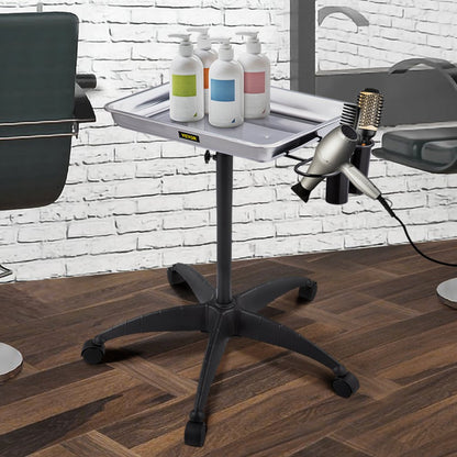 KMS-611 - Adjustable Stainless Steel Mayo Stand with Mobility Casters