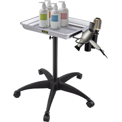 KMS-611 - Adjustable Stainless Steel Mayo Stand with Mobility Casters