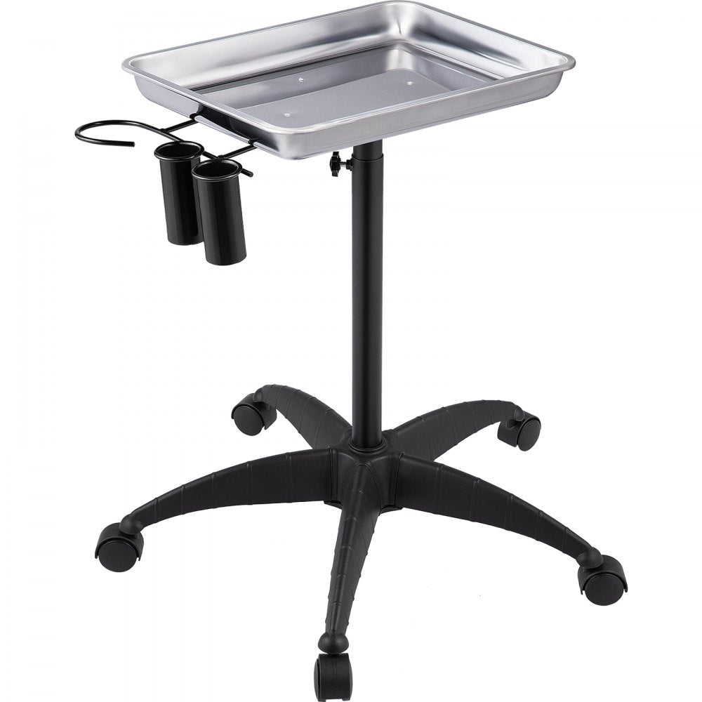 KMS-611 - Adjustable Stainless Steel Mayo Stand with Mobility Casters