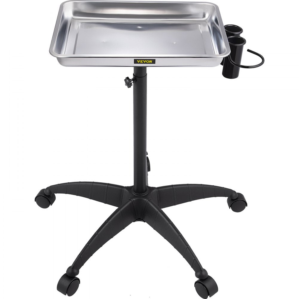 KMS-611 - Adjustable Stainless Steel Mayo Stand with Mobility Casters