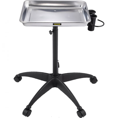 KMS-611 - Adjustable Stainless Steel Mayo Stand with Mobility Casters