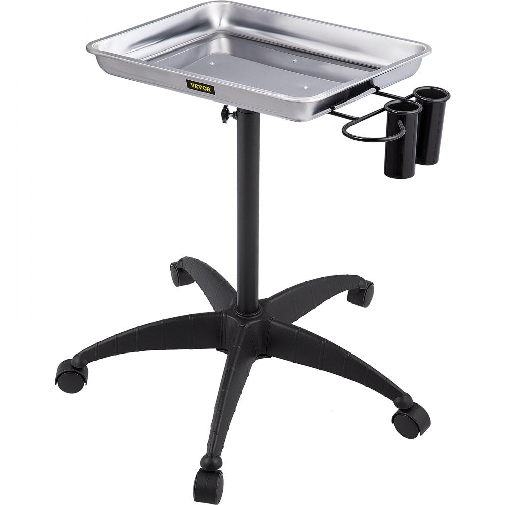 KMS-611 - Adjustable Stainless Steel Mayo Stand with Mobility Casters
