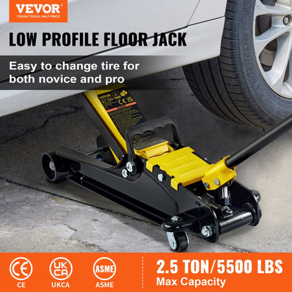 S385 - 2.5 Ton Low Profile Steel Floor Jack for Easy Vehicle Maintenance