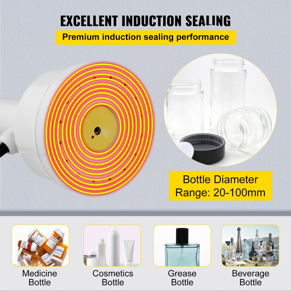 GLF-500A - Efficient Induction Sealer for Bottles, 20mm-100mm Diameter