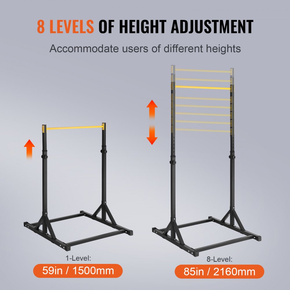 ssshkytxs-d - Adjustable 59-85" VEVOR Pull Up Bar Station, 330LBS Capacity