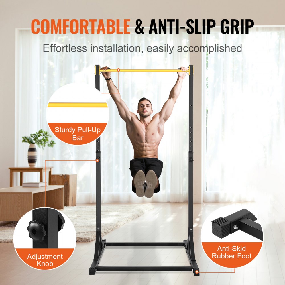 ssshkytxs-d - Adjustable 59-85" VEVOR Pull Up Bar Station, 330LBS Capacity