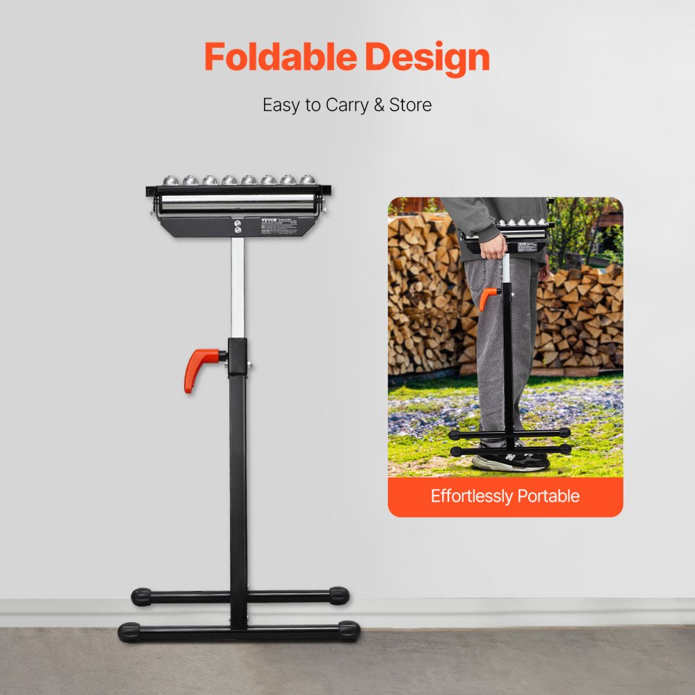 YH-RS007 - Adjustable 26.8-42.5" Roller Stand, 300 lb Capacity