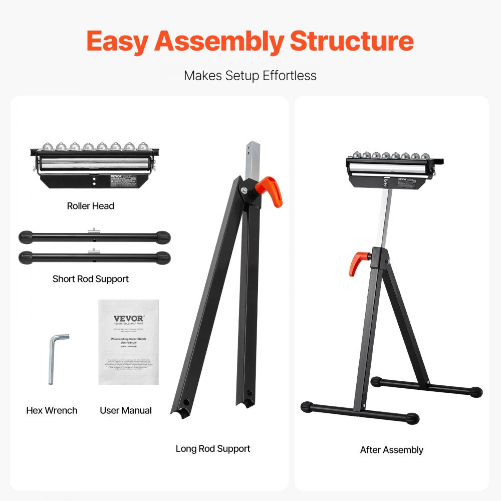 YH-RS007 - Adjustable 26.8-42.5" Roller Stand, 300 lb Capacity