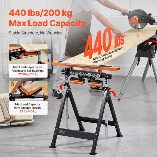 YH-WB004 - Adjustable Roller Stand, 33-50 in, 440 lbs Capacity