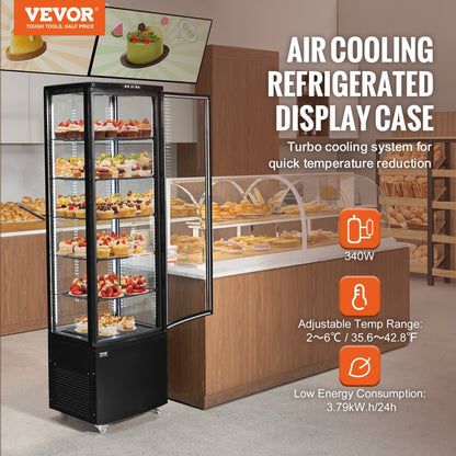 XC-278L - 9.8 cu ft Refrigerated Display Case with 5 Shelves & LED Lights