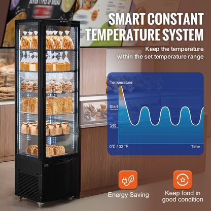 XC-278L - 9.8 cu ft Refrigerated Display Case with 5 Shelves & LED Lights