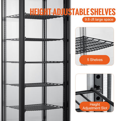 XC-278L - 9.8 cu ft Refrigerated Display Case with 5 Shelves & LED Lights
