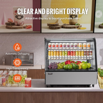XCW-120LS - Curved Refrigerated Display Case with LED Lighting, 4.2 cu ft