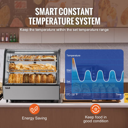 XCW-120LS - Curved Refrigerated Display Case with LED Lighting, 4.2 cu ft