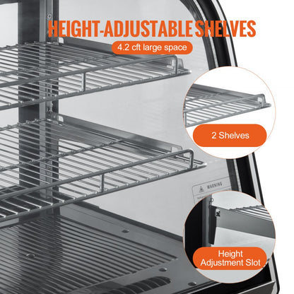 XCW-120LS - Curved Refrigerated Display Case with LED Lighting, 4.2 cu ft