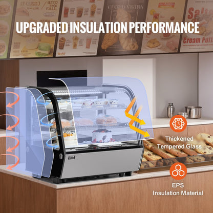 XCW-120LS - Curved Refrigerated Display Case with LED Lighting, 4.2 cu ft