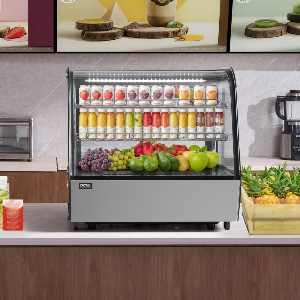 XCW-120LS - Curved Refrigerated Display Case with LED Lighting, 4.2 cu ft