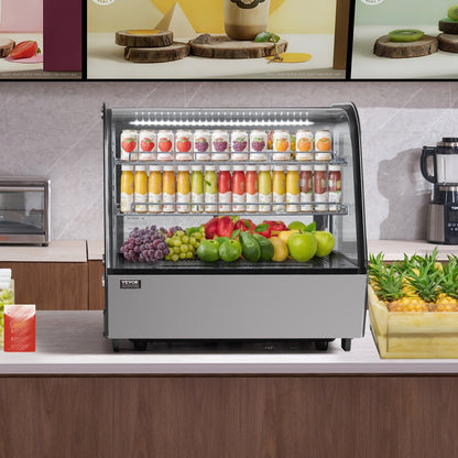XCW-120LS - Curved Refrigerated Display Case with LED Lighting, 4.2 cu ft