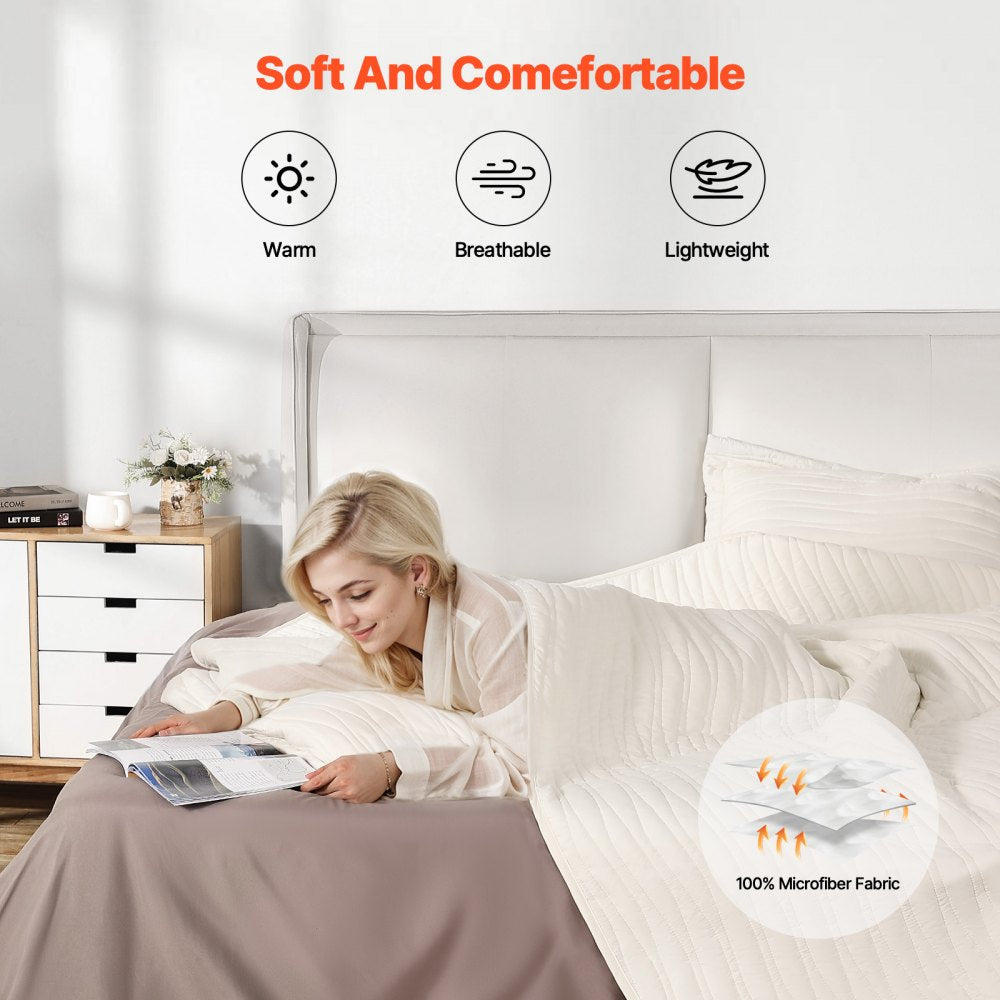 SYSH-P01Q - Soft Microfiber Queen Quilt Set 90" x 96" with Shams