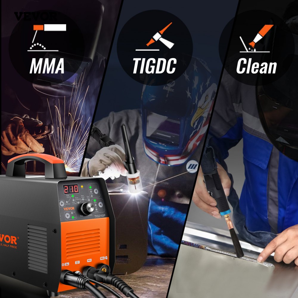 VV-TW-210P - 3-in-1 TIG Welder for Professional Metal Welding