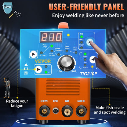 VV-TW-210P - 3-in-1 TIG Welder for Professional Metal Welding