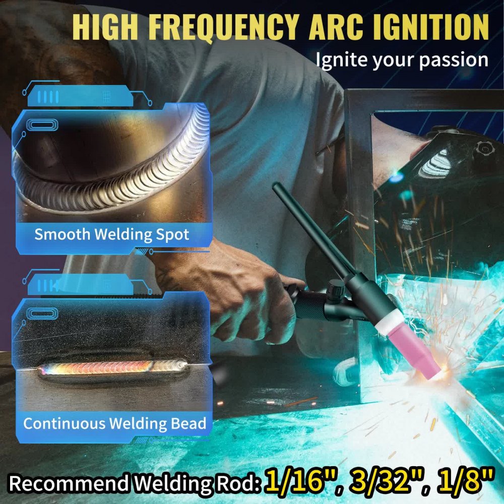 VV-TW-210A - 210Amp 3-in-1 TIG Welder for Precision Welding