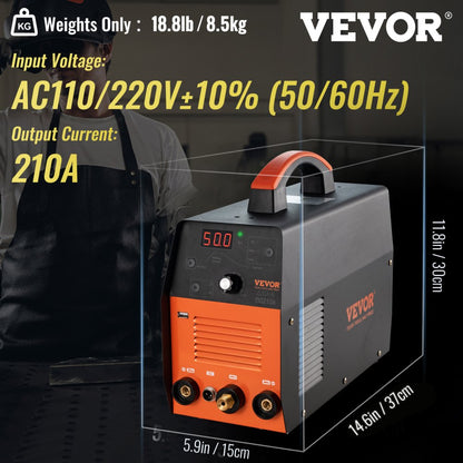 VV-TW-210A - 210Amp 3-in-1 TIG Welder for Precision Welding