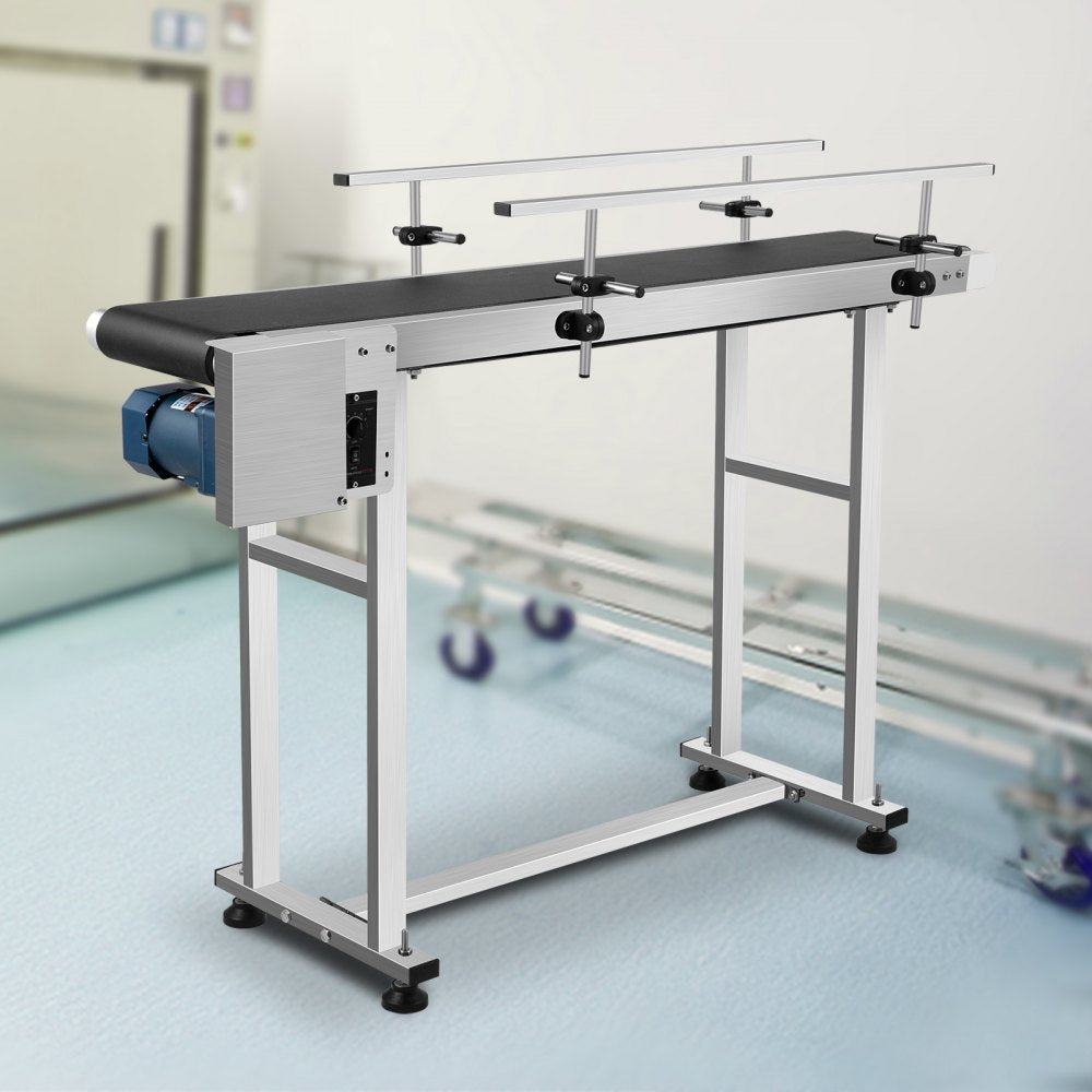 010525771323 - Heavy-Duty 59" Stainless Steel Motorized Conveyor with Guardrails