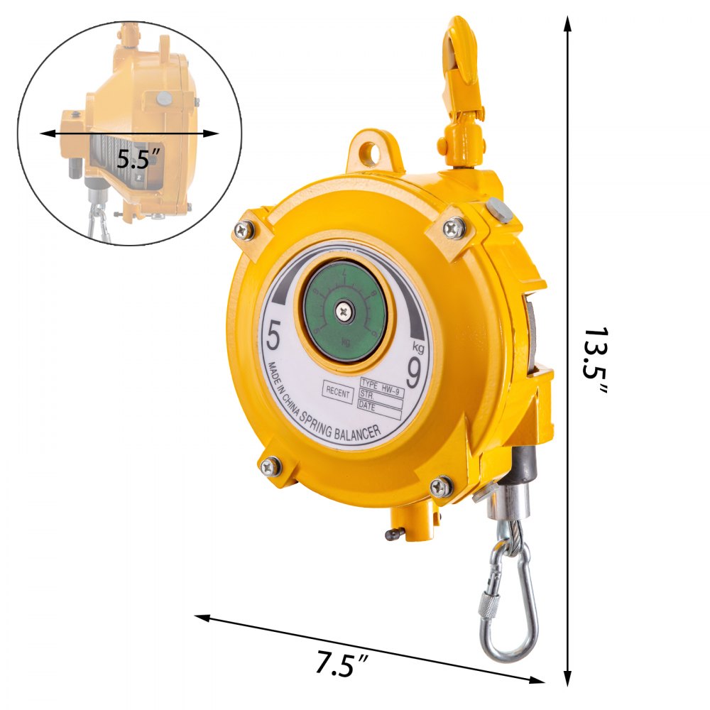 010261770496 - Heavy-Duty 1.5m Spring Tool Balancer for 5-9kg Objects