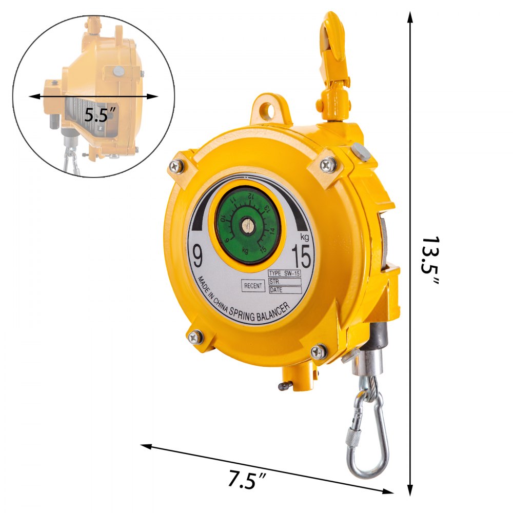 010245779786 - Heavy-Duty 1.5m Spring Balancer for 9-15kg Tools