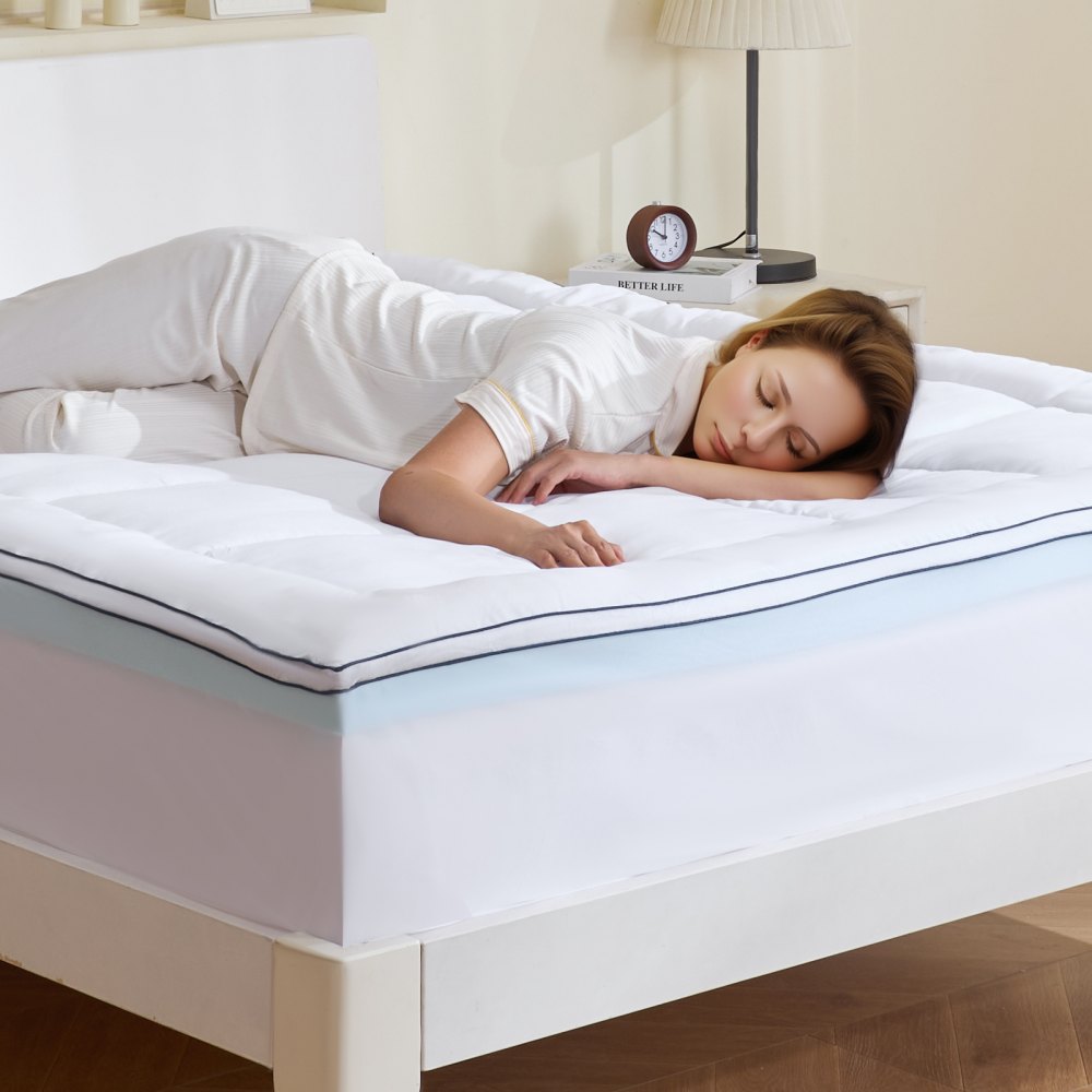 6080B13 - 3" Queen Size Cooling Gel Memory Foam Mattress Topper