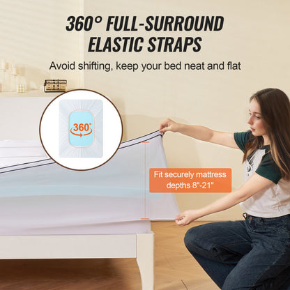 6080C2 - 4" Queen Memory Foam Topper with Cooling Gel & Detachable Cover