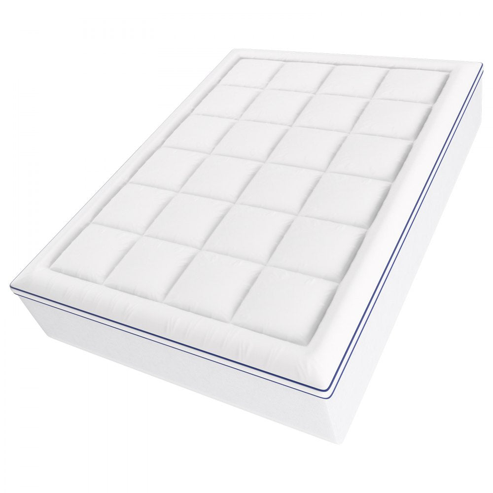 6080C2 - 4" Queen Memory Foam Topper with Cooling Gel & Detachable Cover
