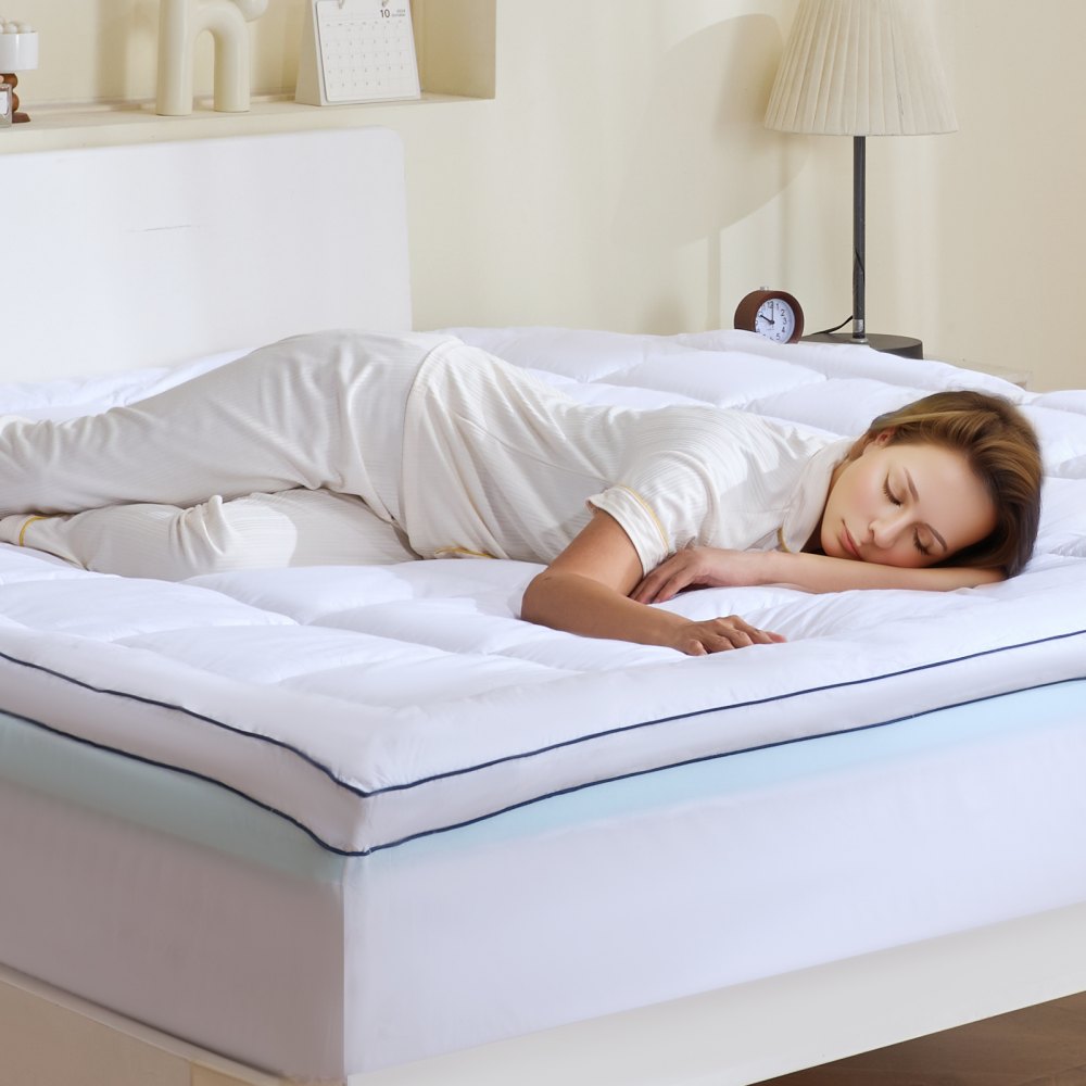 7680M5 - 4" King Memory Foam Mattress Topper with Cooling Gel and Pocket
